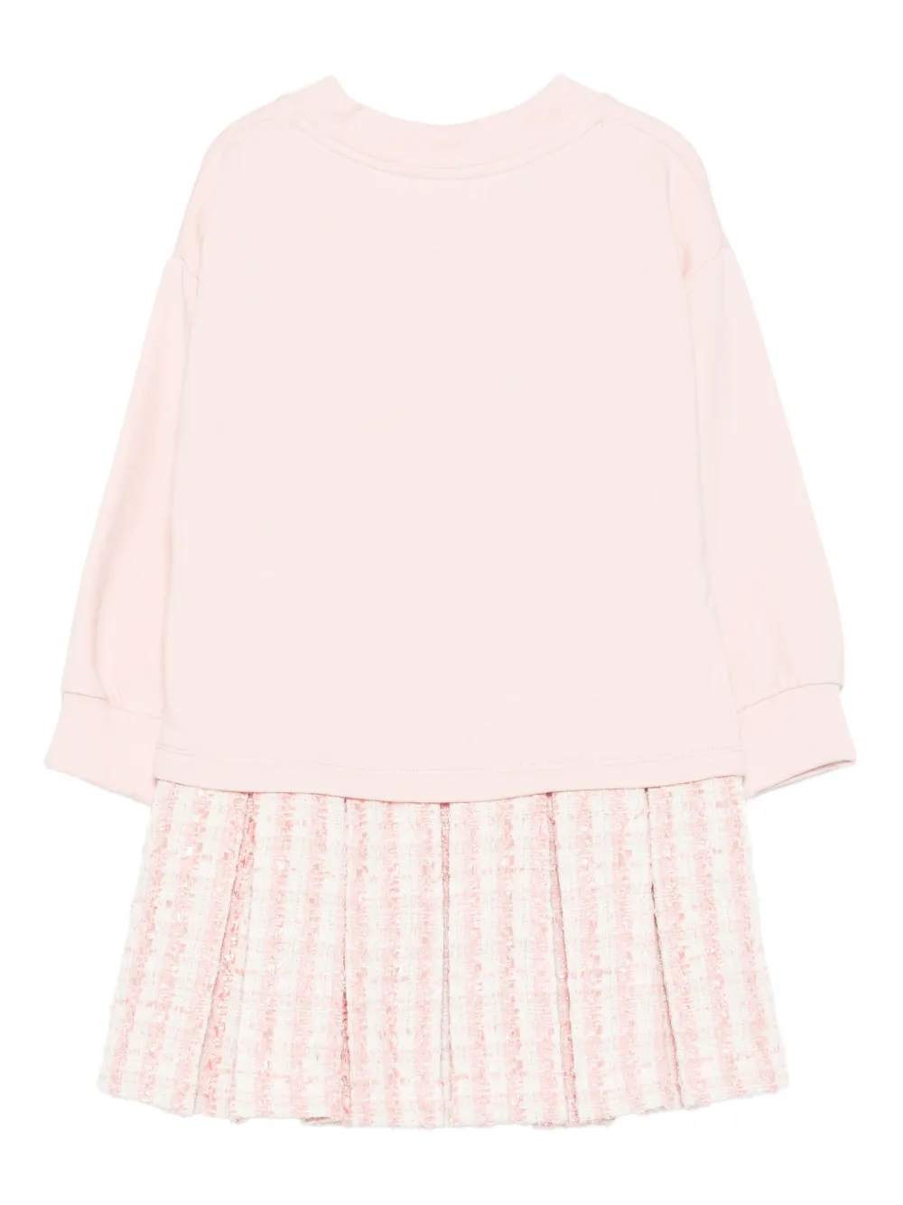 Patachou Pleated Sweatshirt Dress In Pink