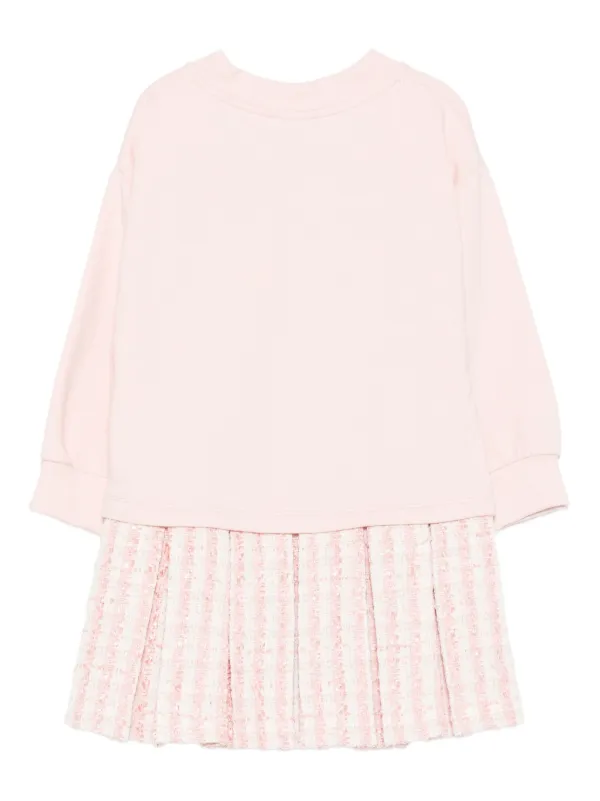 Patachou Pleated Sweatshirt Dress | Pink | FARFETCH ID