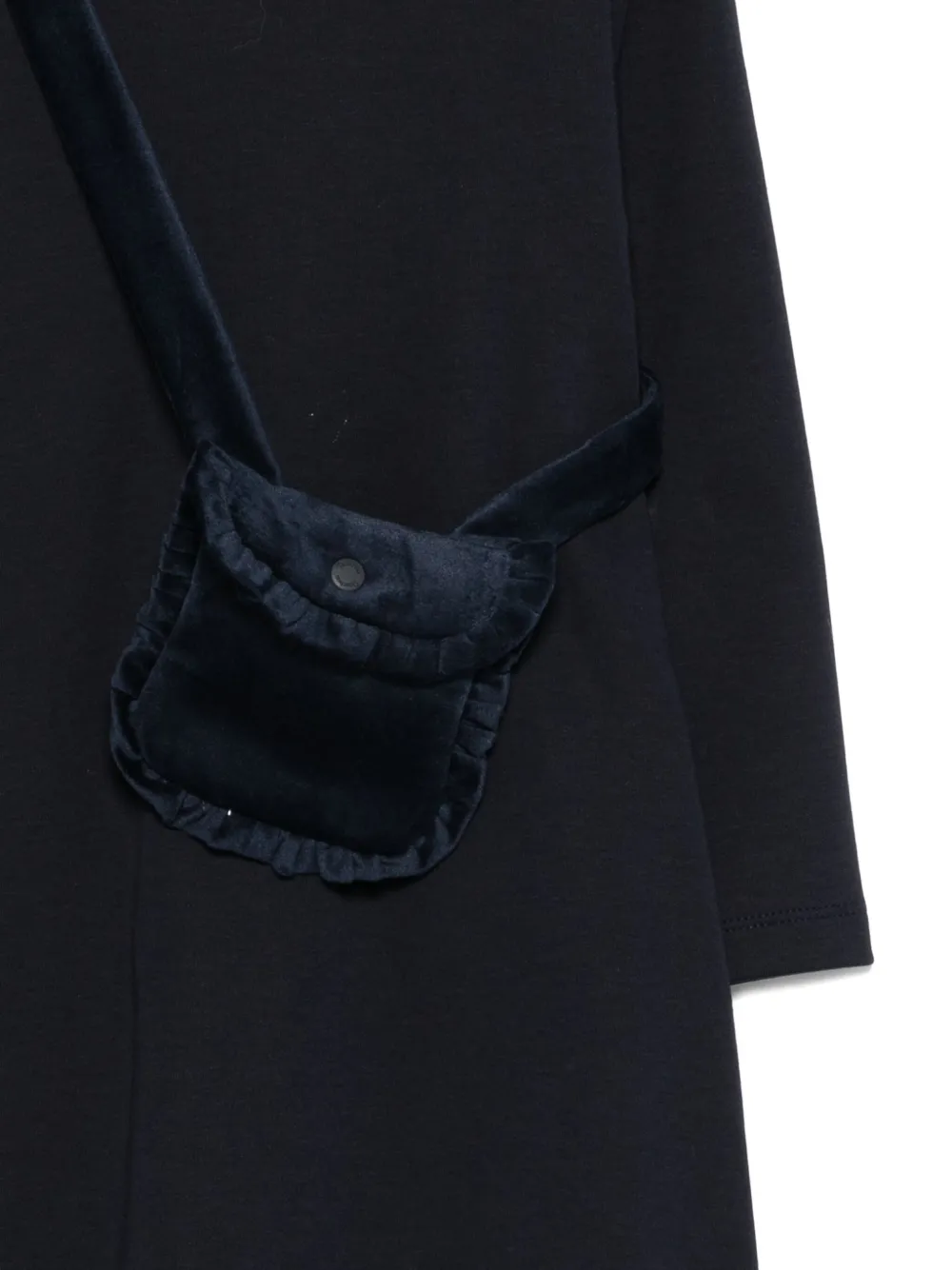 Patachou Peter-pan Collar Velvet-trimmed Dress In Black