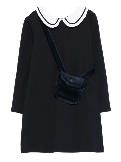 Patachou Peter-pan collar velvet-trimmed dress