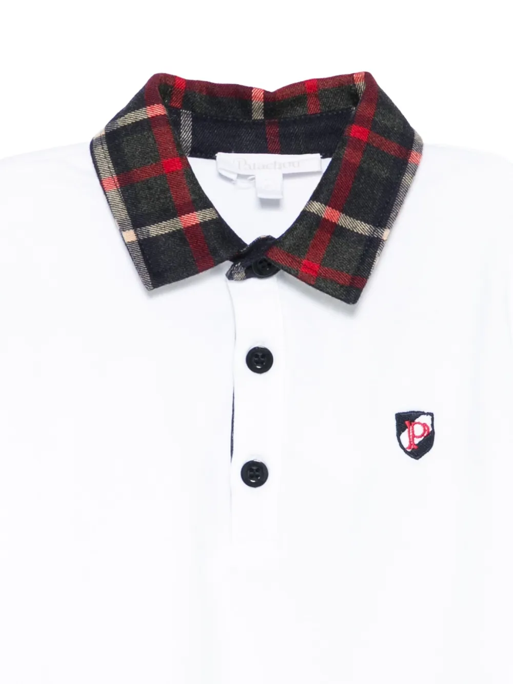 Patachou Poloshirt met geruite kraag Wit