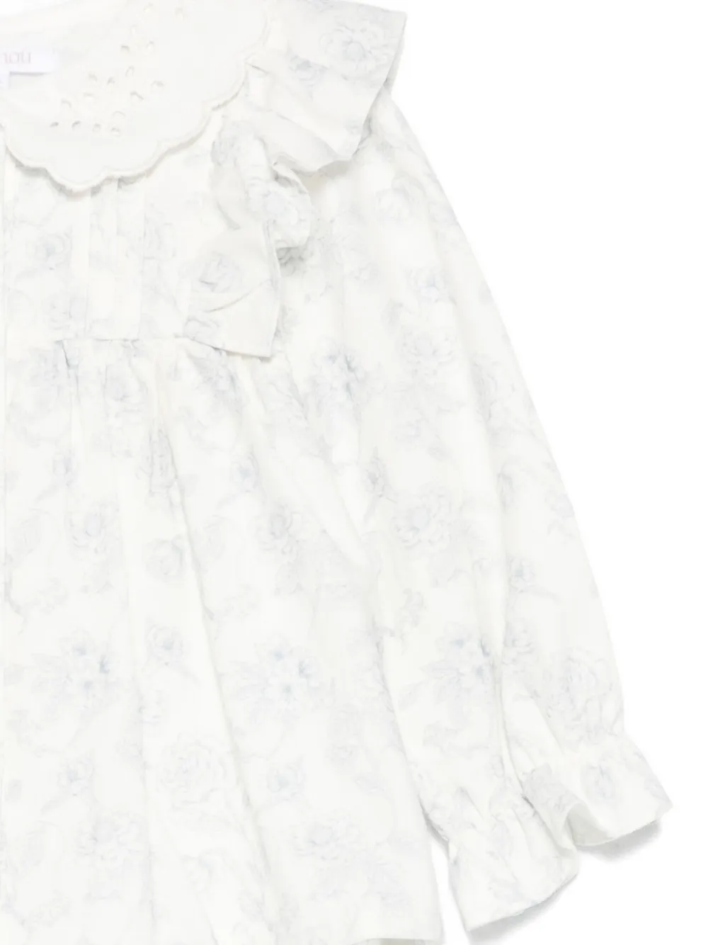 Patachou Floral-print Ruffled Blouse In White