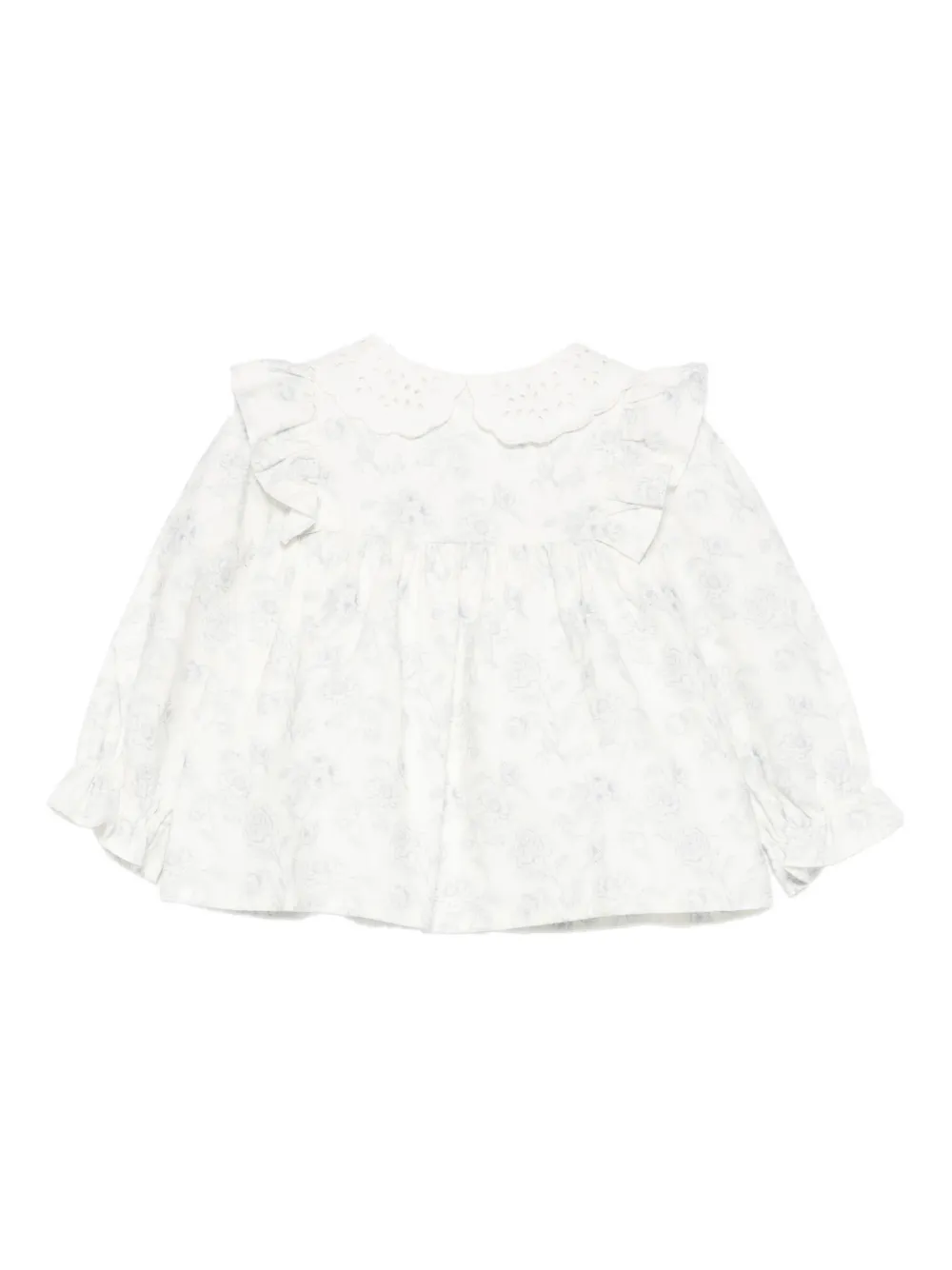 Patachou Floral-print Ruffled Blouse In White
