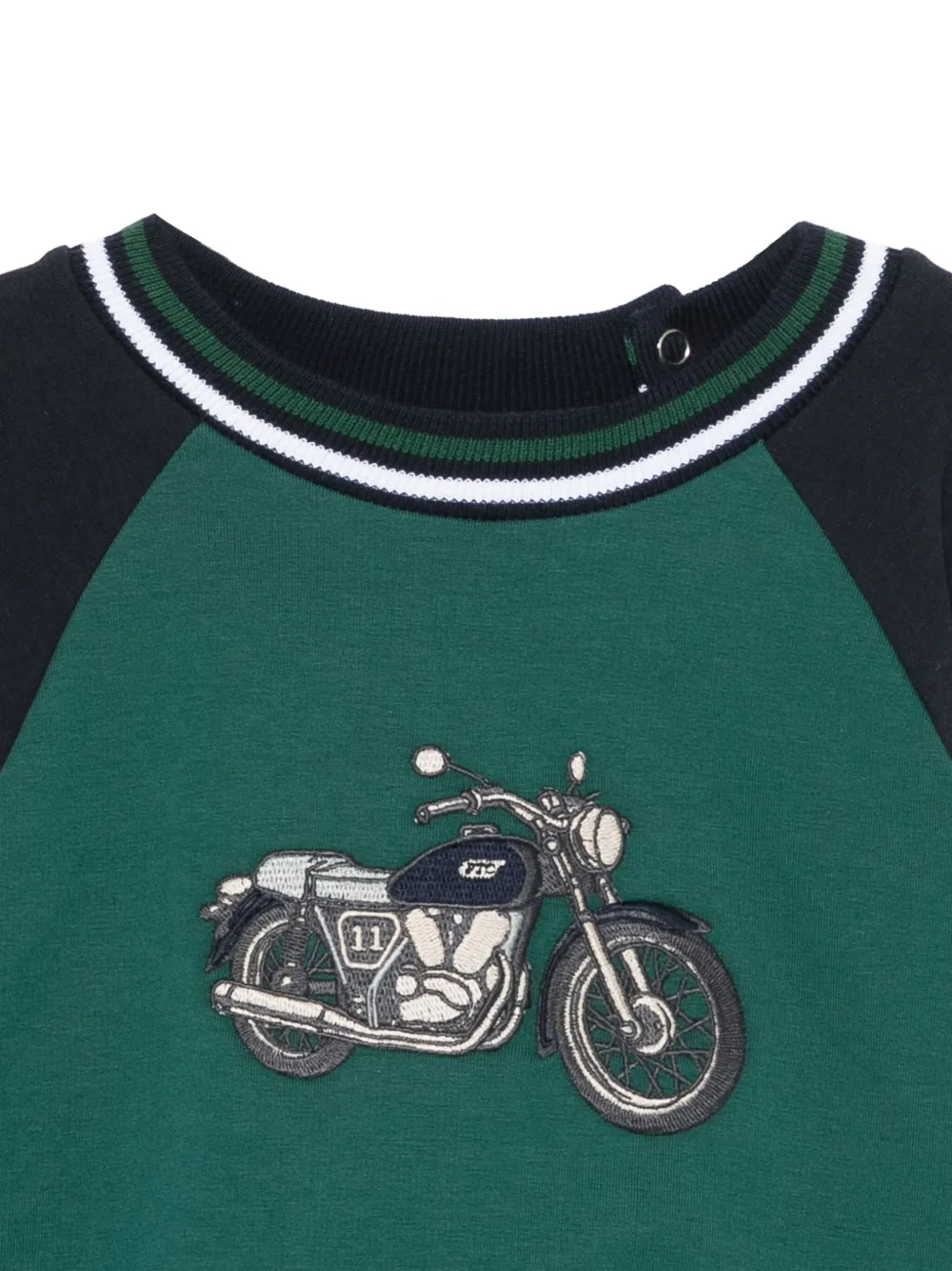 Patachou Sweater met geborduurde motor Groen