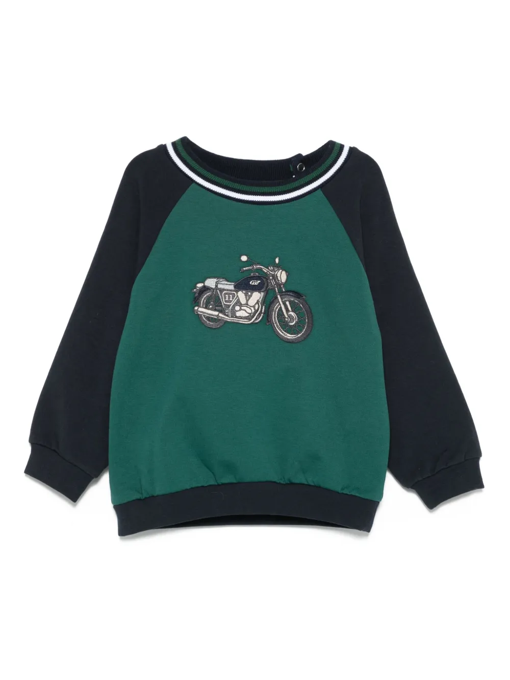 Patachou motorbike-embroidered sweatshirt | Green | Image 1