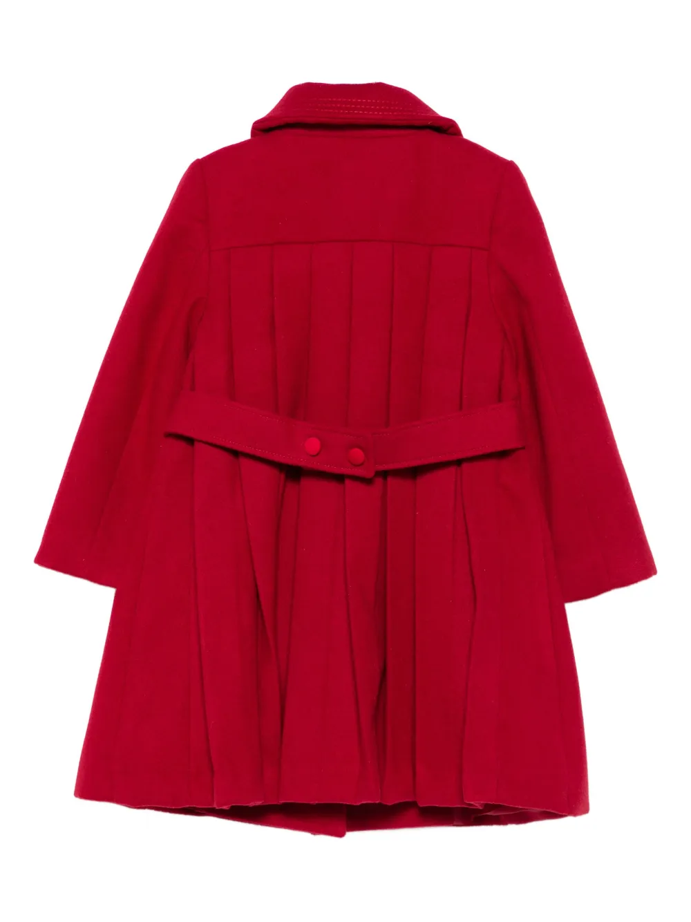 Patachou Bow Pleated Peacoat In Red