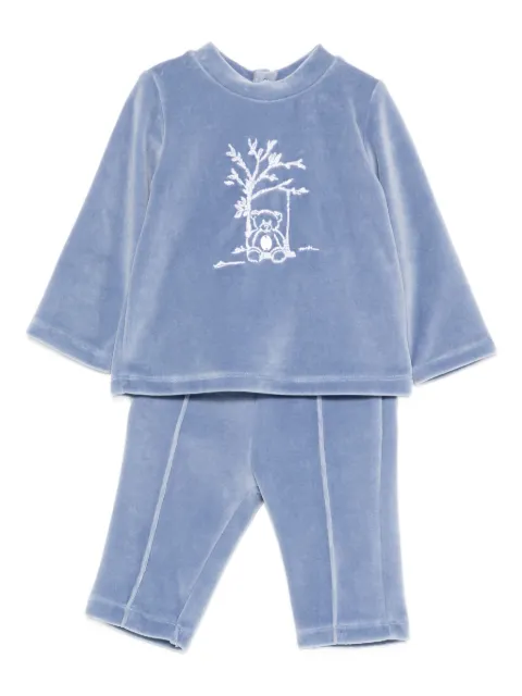 Patachou embroidered velour-effect tracksuit set