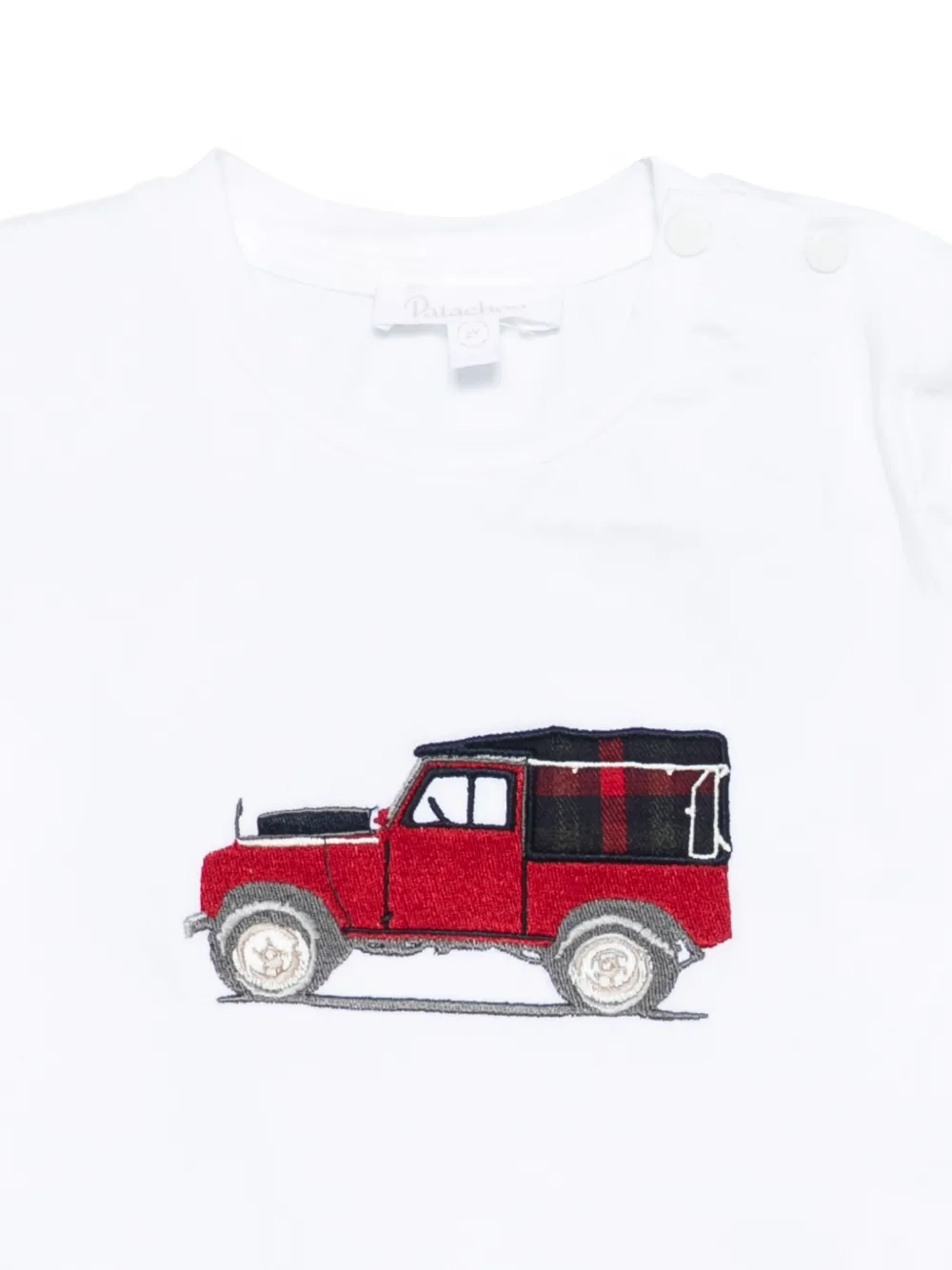 Patachou Embroidered-vehicle Long-sleeve T-shirt In White
