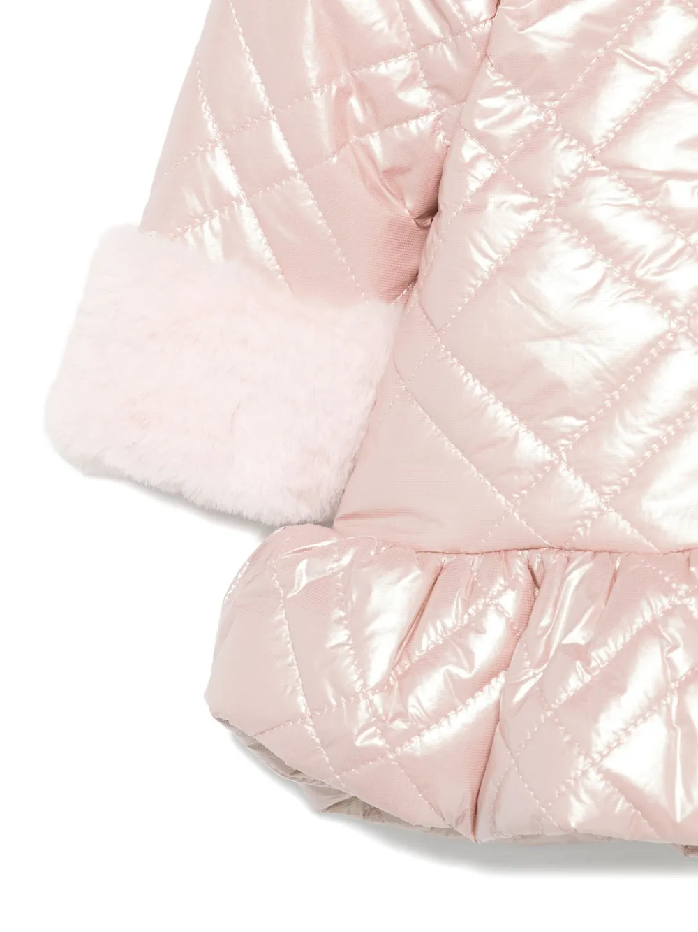 Patachou Gewatteerde jas met ruches Roze