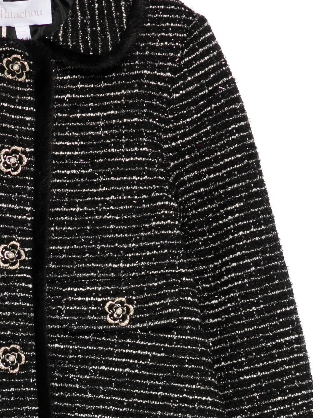 Patachou Tweed jas met knoop Zwart