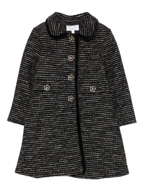 Patachou tweed flower-button coat