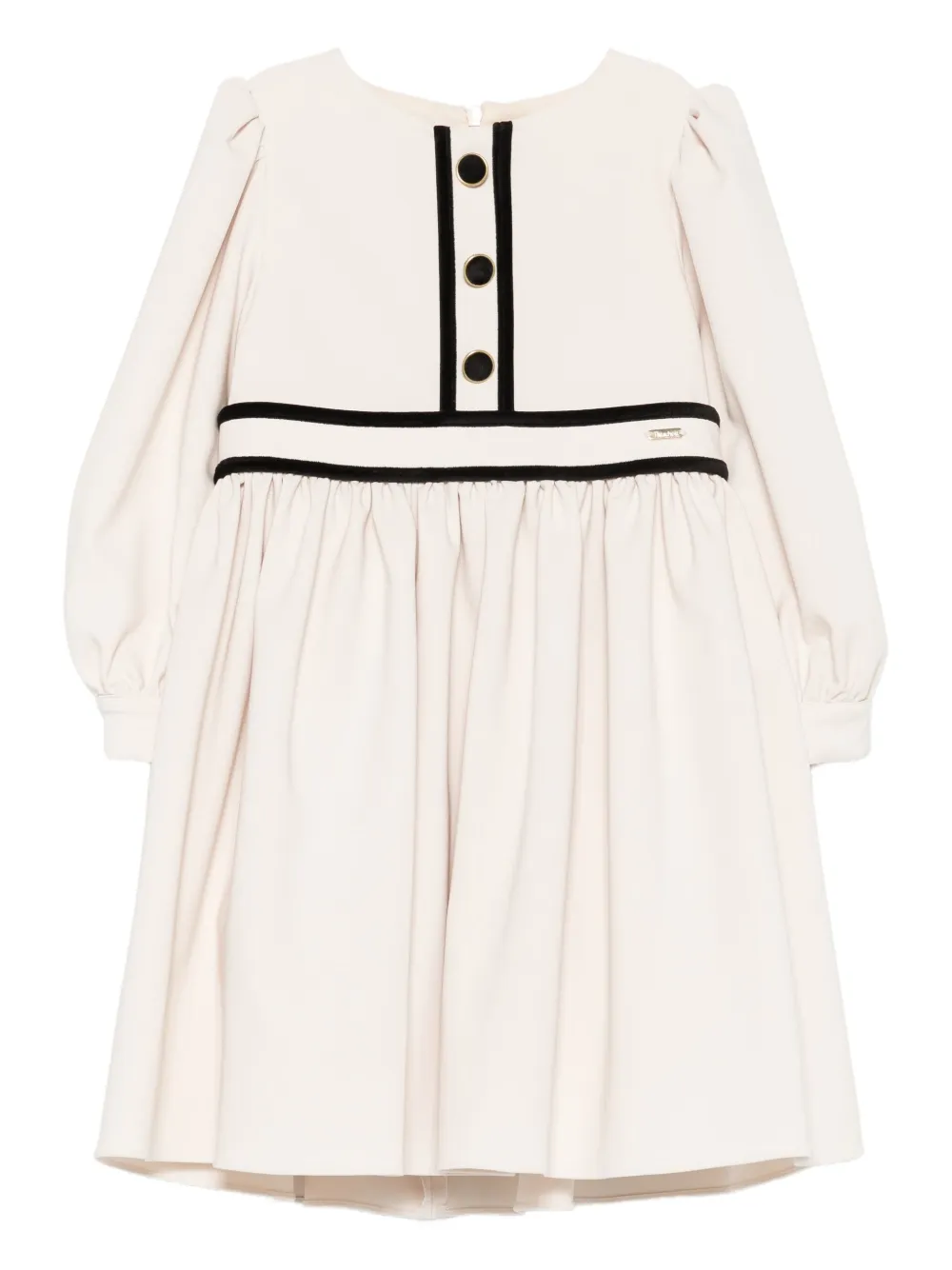 Patachou velvet-trimmed puff-sleeve dress | Neutrals | Image 1