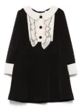 Patachou peter-pan collar ruffled dress - Black