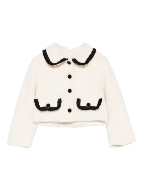 Patachou frilled-collar buttoned coat