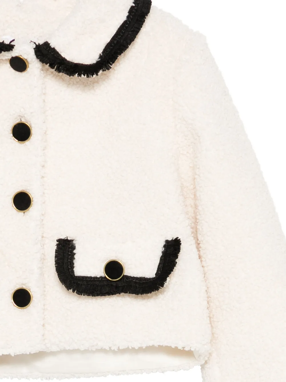 Patachou Jas met knopen en franje Wit