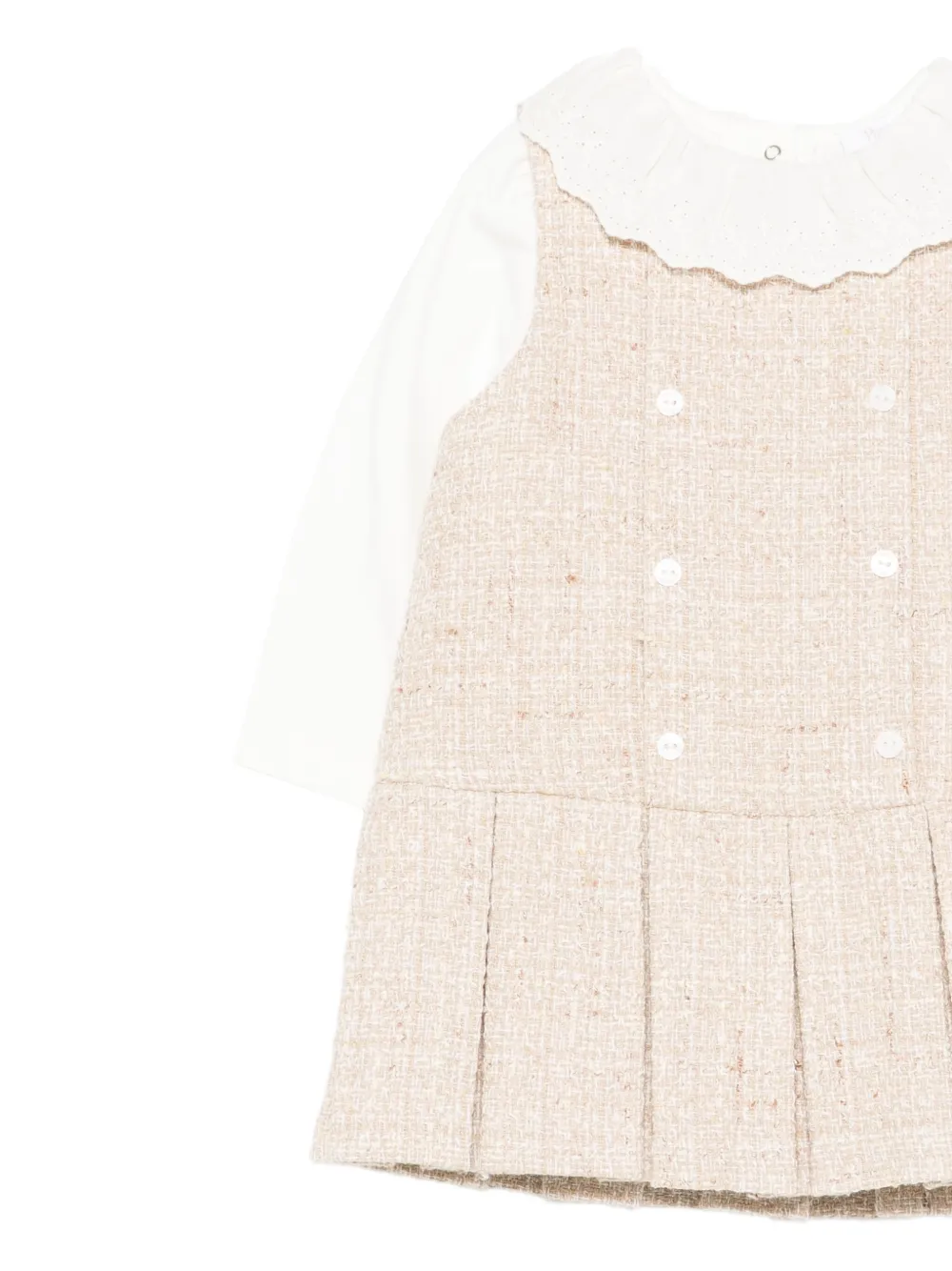 Patachou Tweed Dress In White