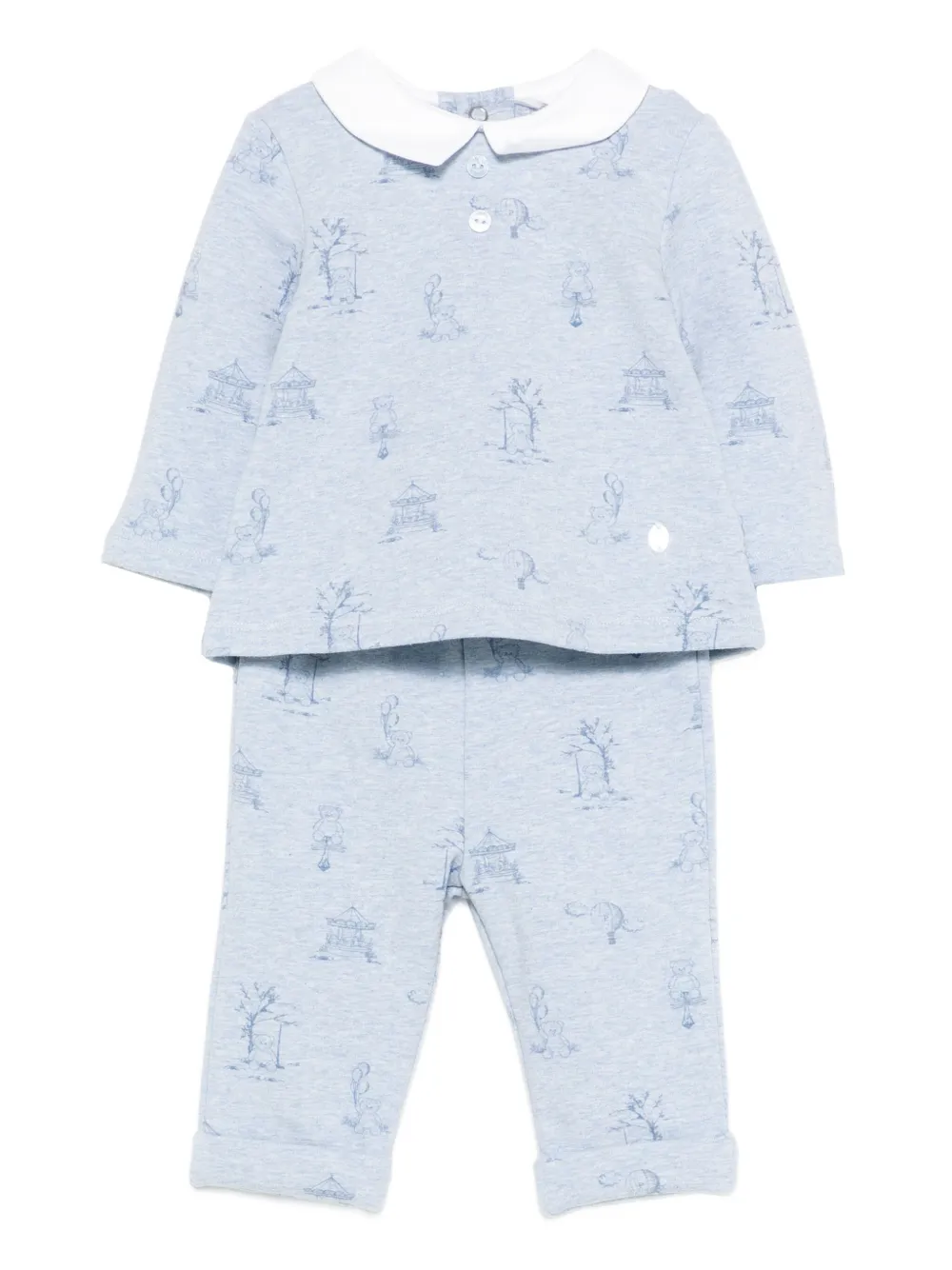 Patachou Graphic-print Trousers (set Of Two) In Blue