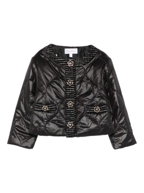 Patachou tweed-trim padded jacket