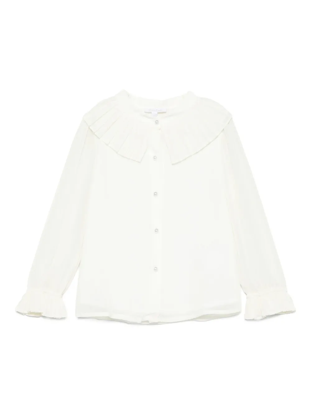 Patachou Kids' Pleated-collar Blouse In White