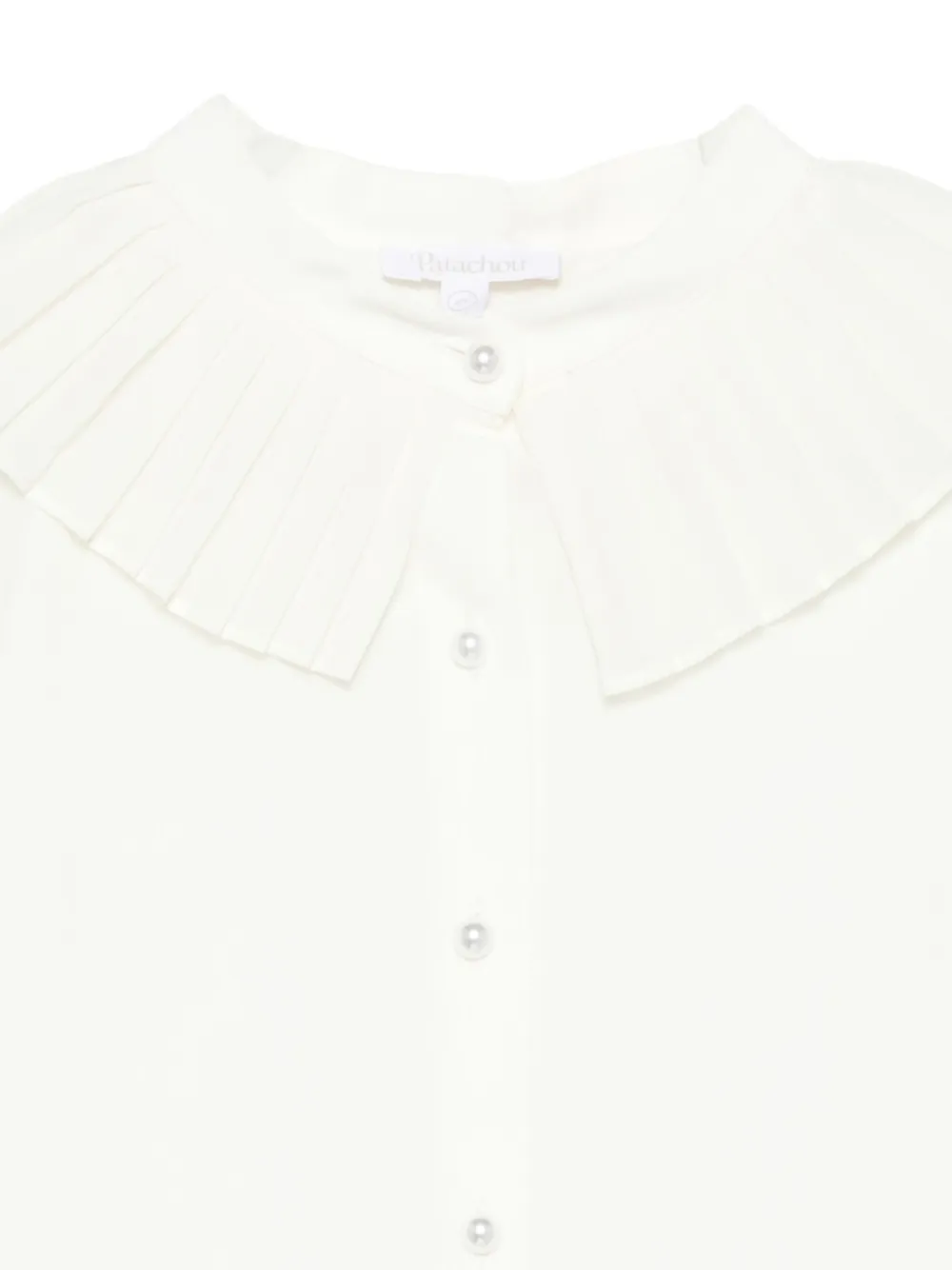 Patachou Pleated-collar Blouse In White