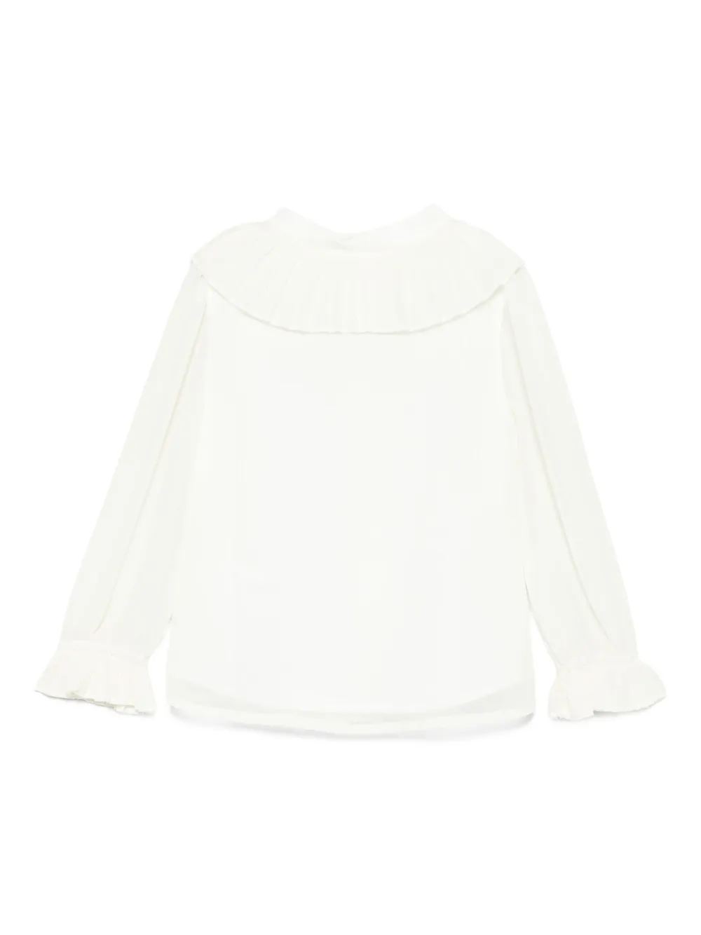 Patachou Pleated-collar Blouse In White