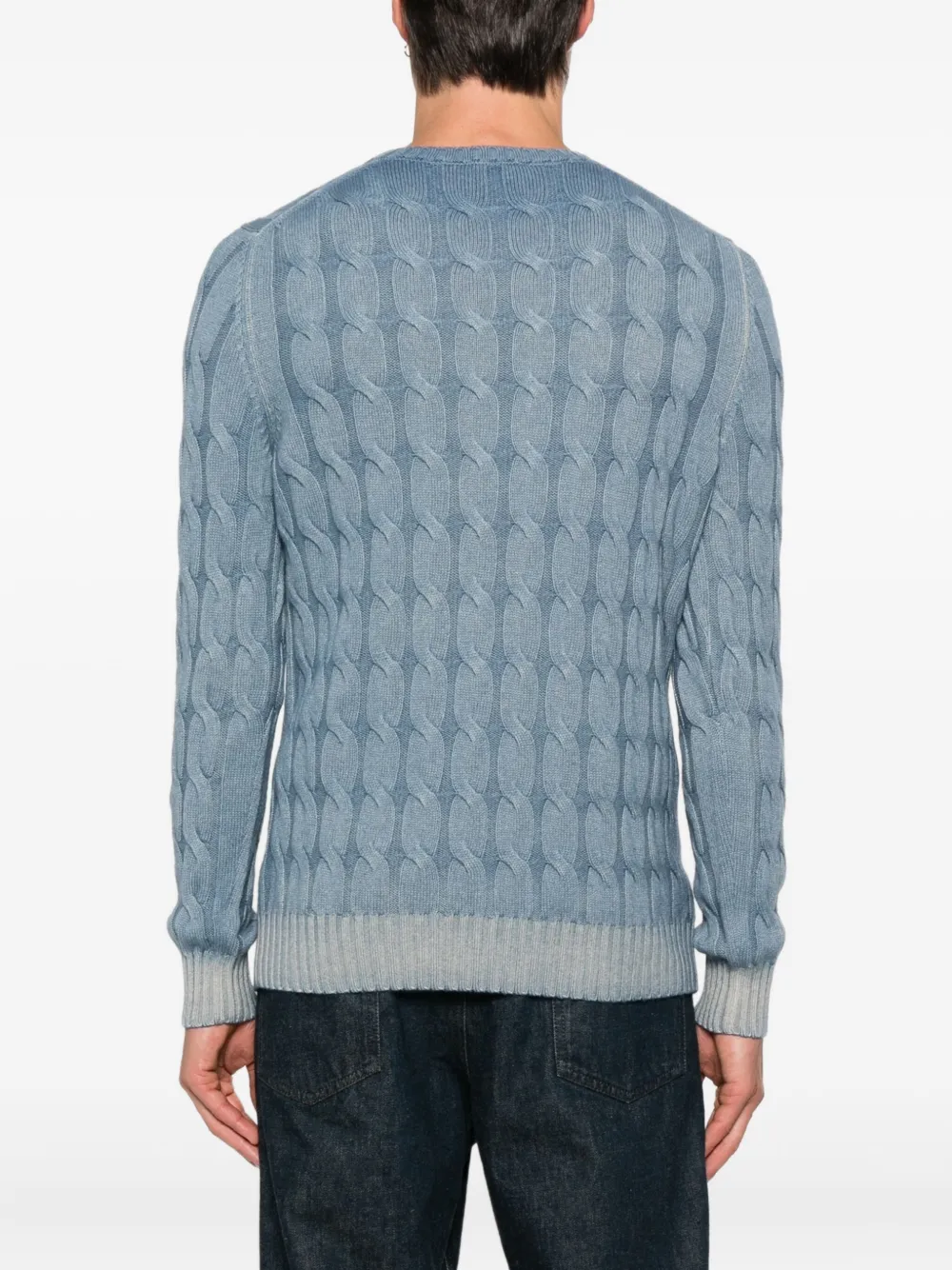 Gran Sasso Cable-knit Sweater In Blue