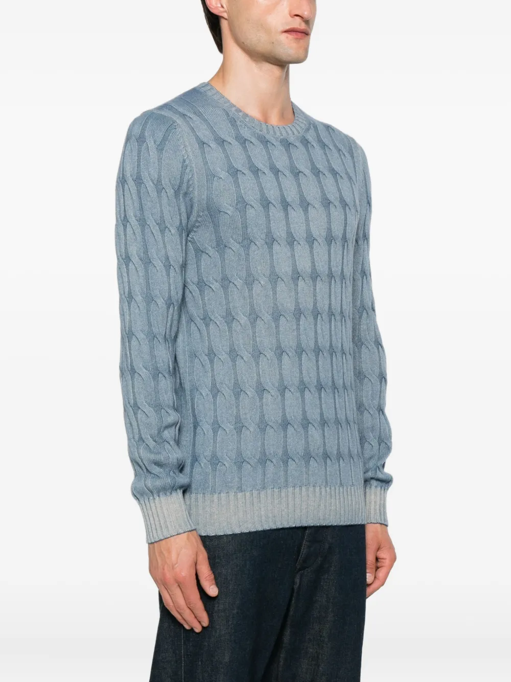 Gran Sasso Cable-knit Sweater In Blue