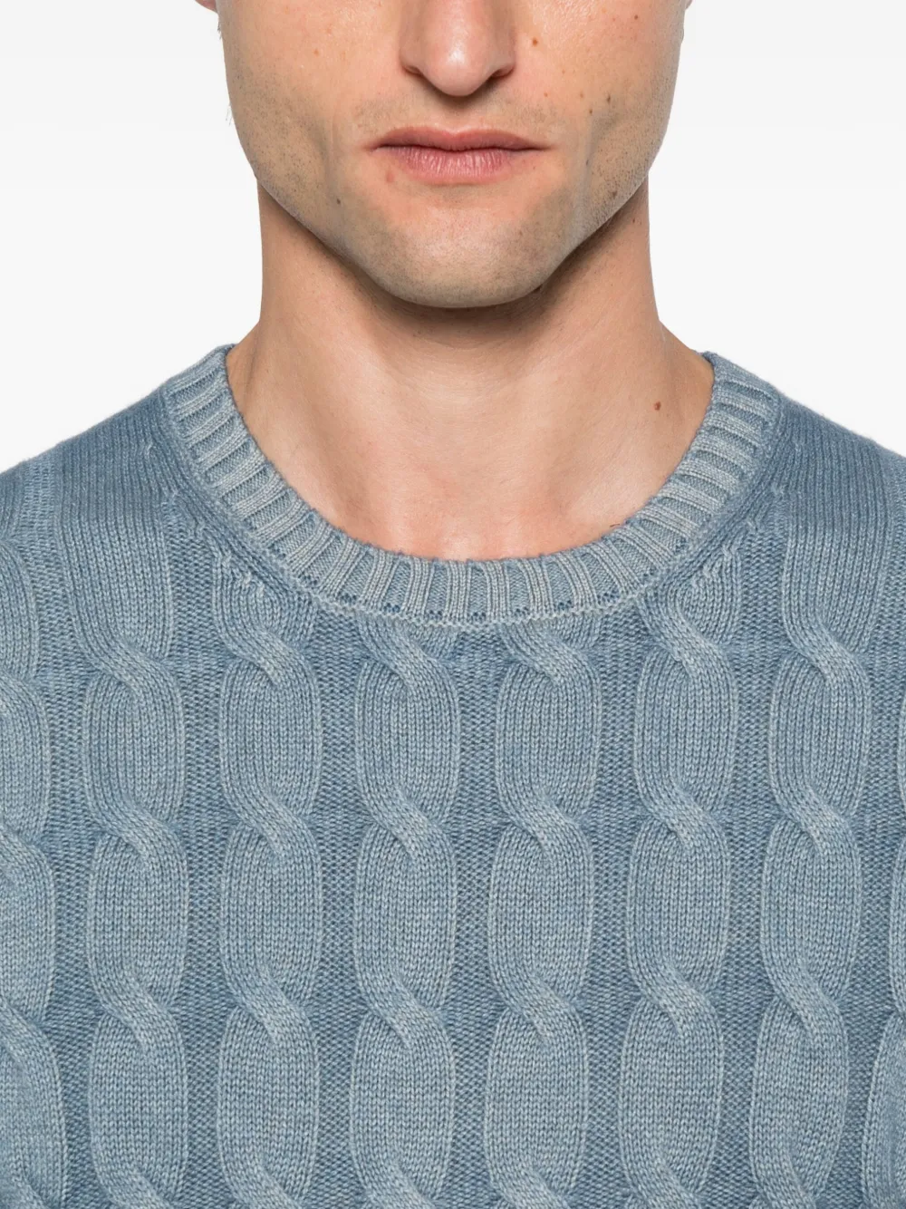Gran Sasso Cable-knit Sweater In Blue