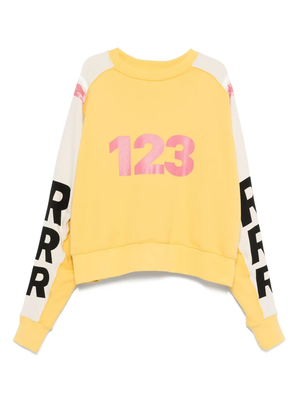 RRR123 Sweater met colourblocking Geel