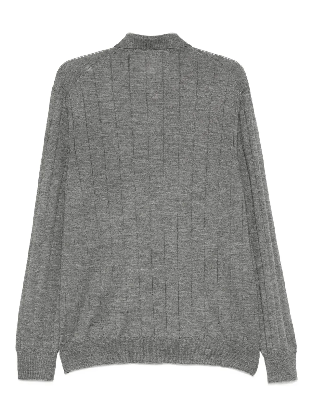 Gran Sasso Geribbeld poloshirt met rits - Grijs
