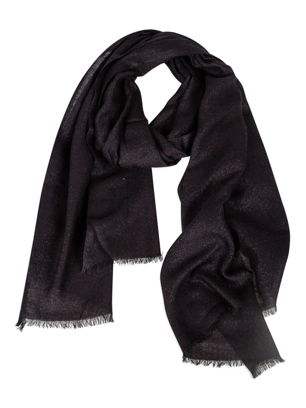 GAYNOR BONGARD metallic fringed scarf | Black | Image 1