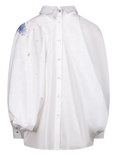 DECATA butterfly-print balloon-sleeve shirt