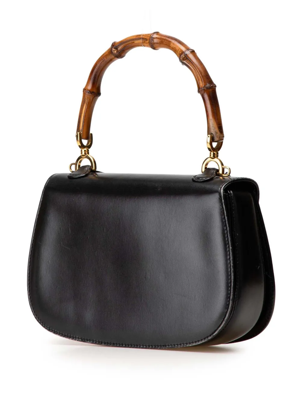 Pre-owned Gucci 20th Century Calfskin Bamboo Night Satchel
