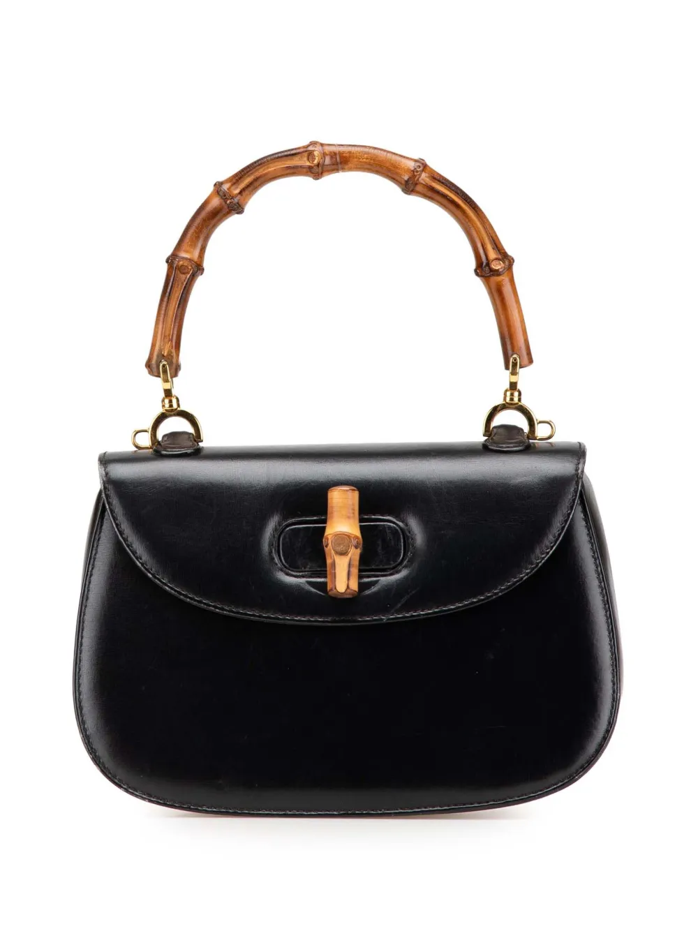 Gucci Pre-Owned 20th Century カーフスキン バンブー ナイト サッチェルバッグ - ブラック Gucci Pre-Owned 20th Century カーフスキン バンブー ナイト サッチェルバッグ - ブラック