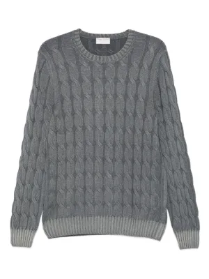 KAMIYA cable-knit Distressed Sweater | Black | FARFETCH