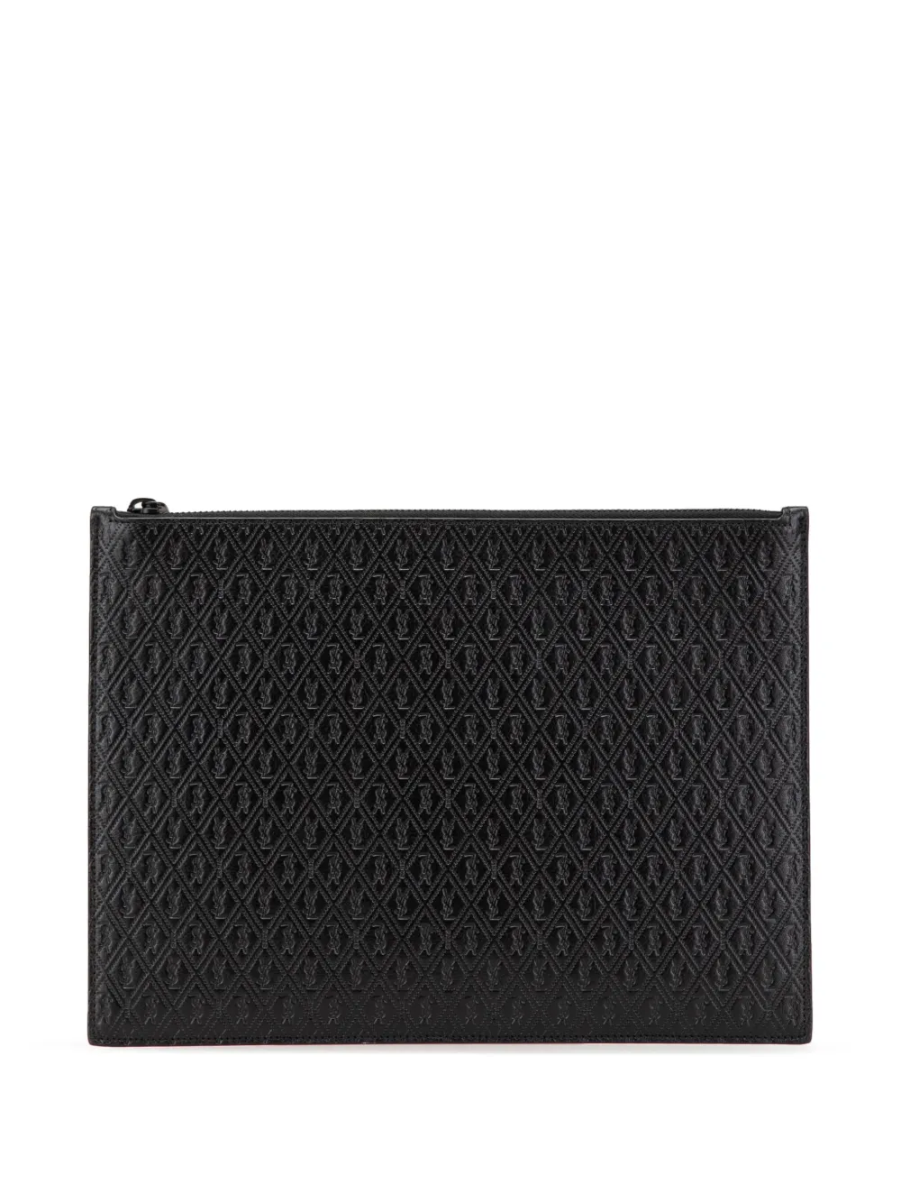 Saint Laurent Pre-Owned 2020 Leather Monogram Embossed Tablet Pouch clutch bag | Black | Image 1