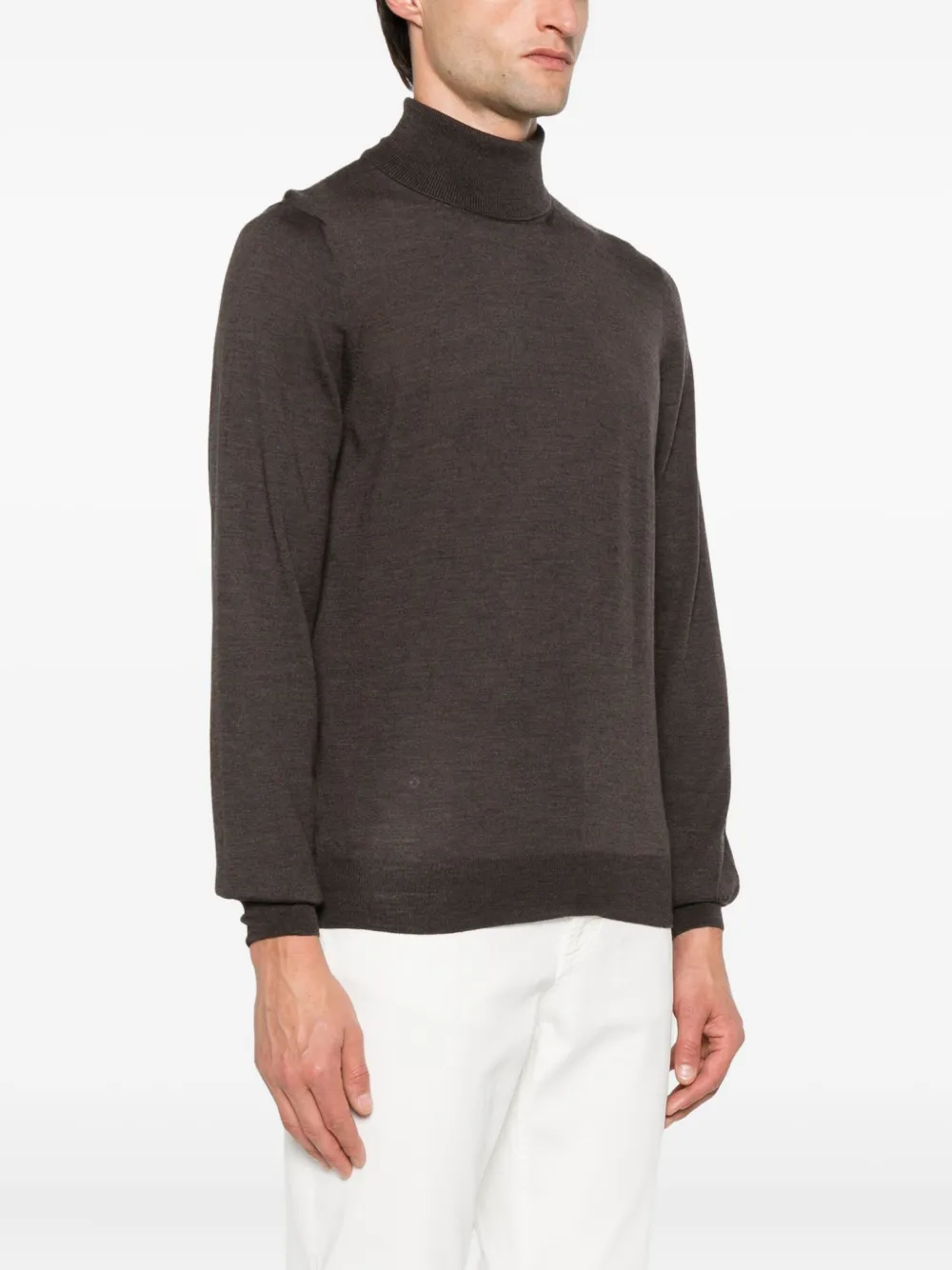 Gran Sasso Turtleneck Top In Brown