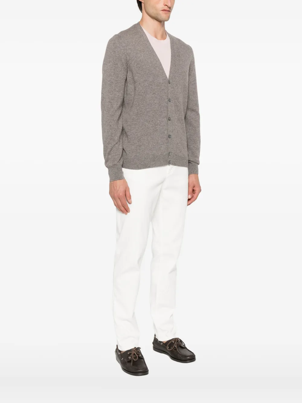 Gran Sasso Button-front Cardigan In Gray