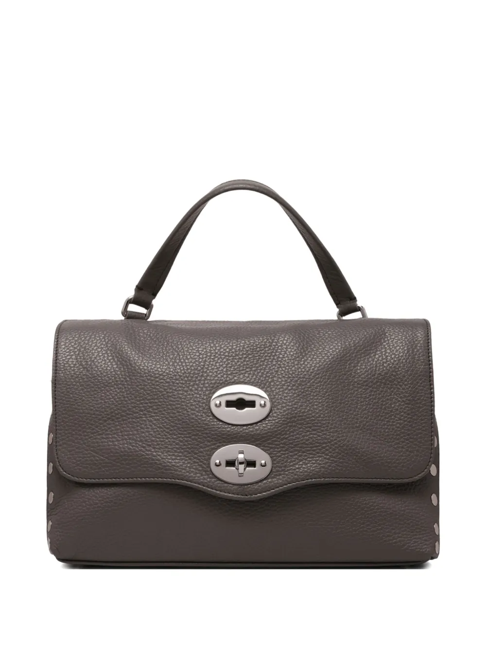 Zanellato double-clasp studded shoulder bag Bruin