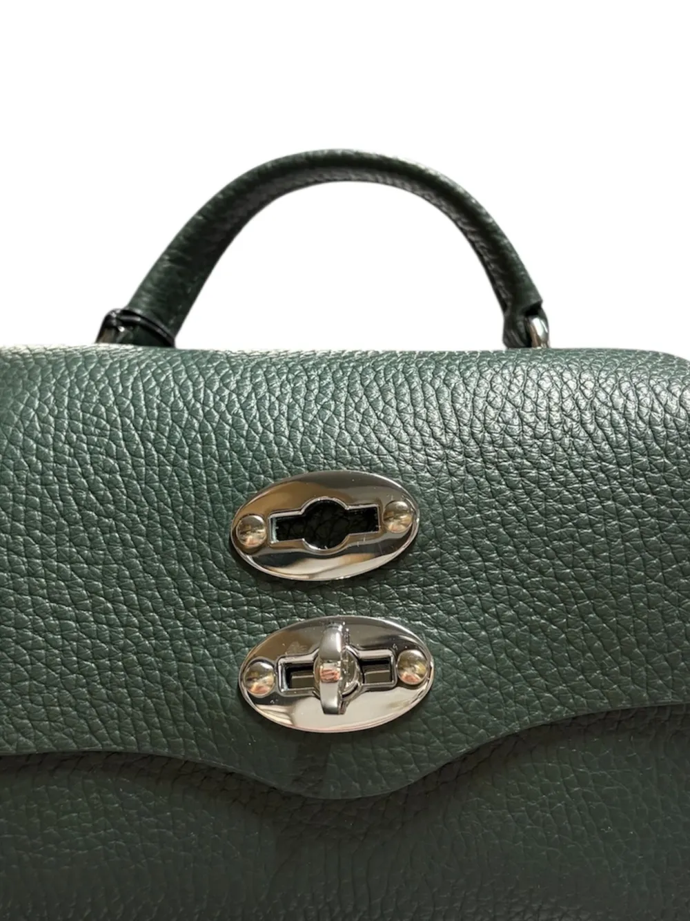 Zanellato Baby Postina pebble-textured top-handle mini bag Groen