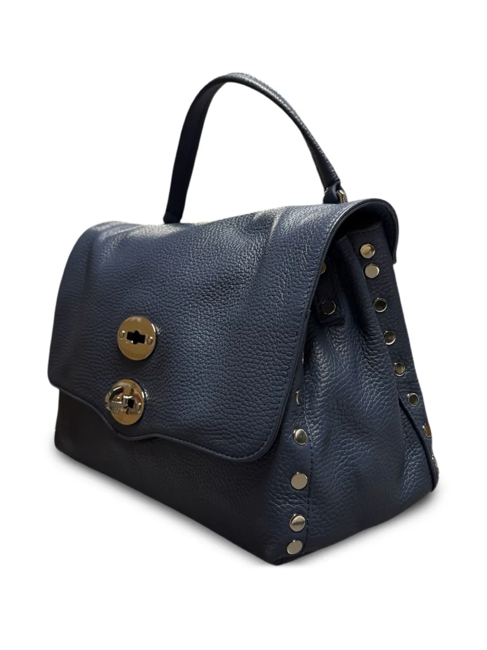 Zanellato Postina clutch met dubbele gesp en studs - Blauw