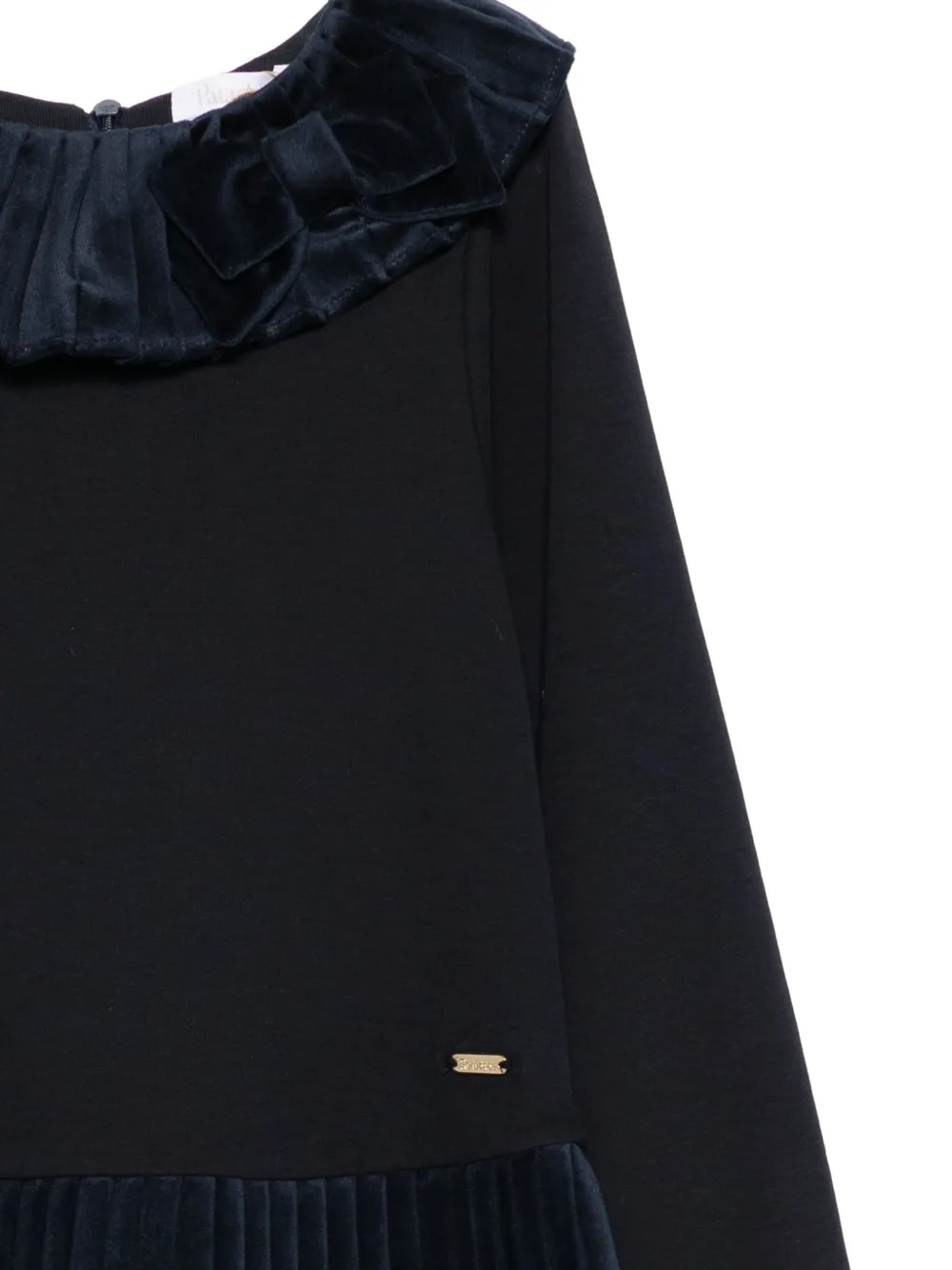 Patachou Geplooide fluwelen jurk Blauw