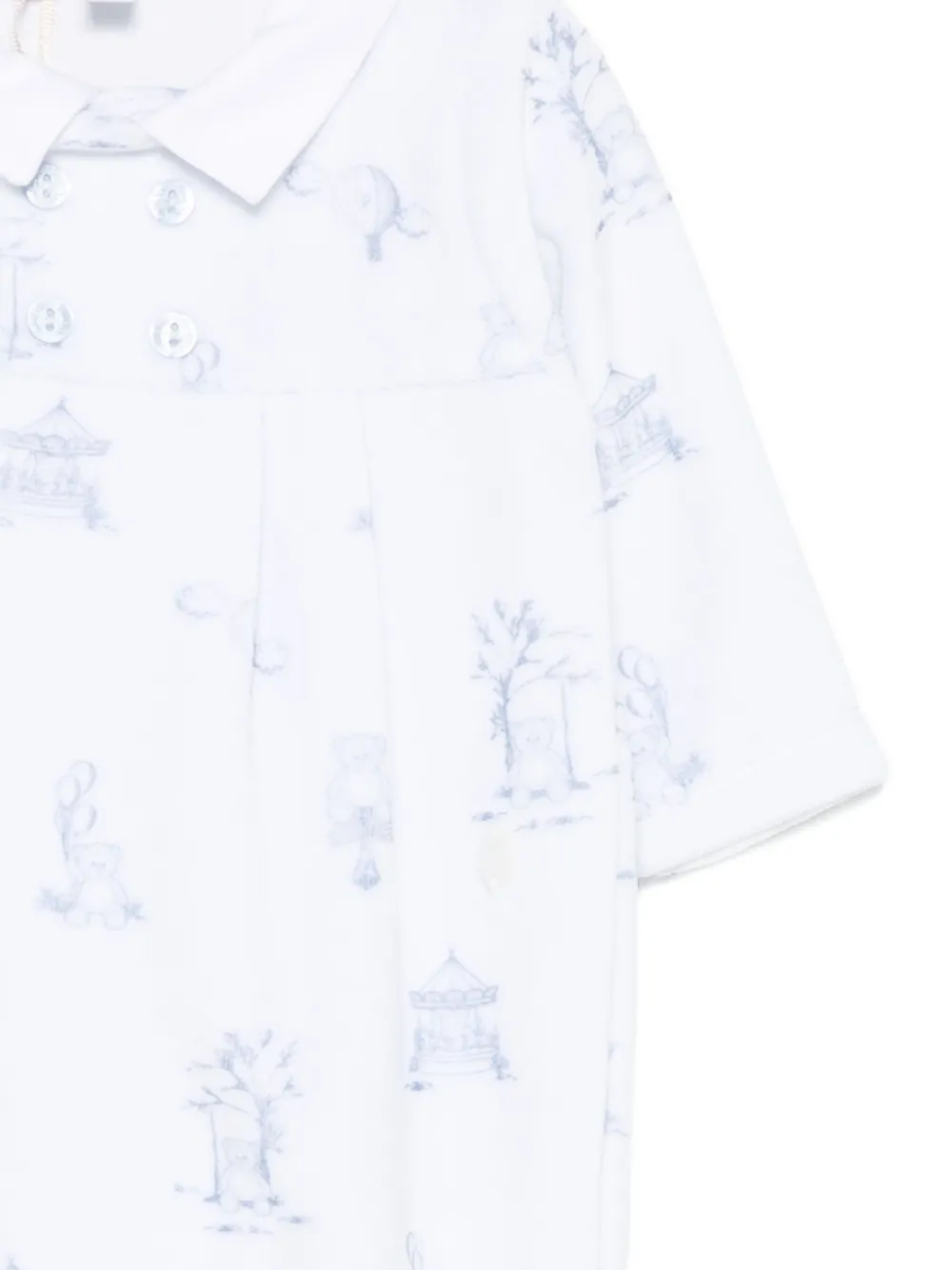Patachou Pyjama met polokraag en print Blauw