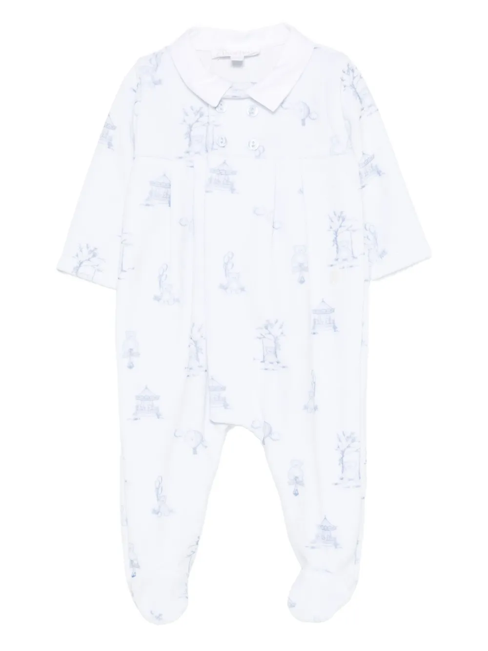 Patachou polo-collar print pajama | Blue | Image 1