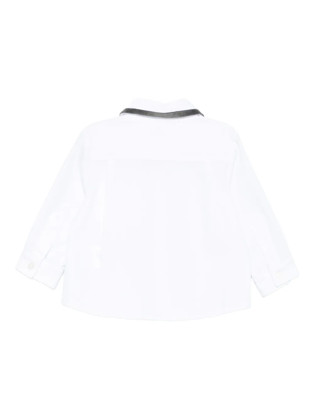 Patachou velvet-trimmed cotton shirt | Shirts | Image 2