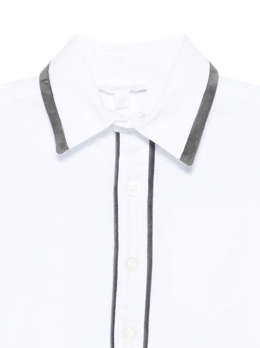 Patachou Katoenen shirt met fluwelen afwerking Wit