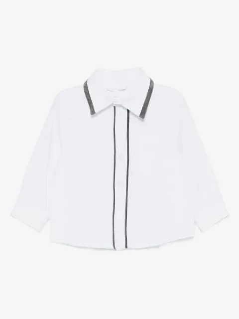 Patachou velvet-trimmed cotton shirt