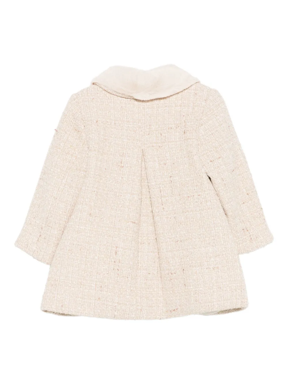 Patachou Tweed Coat In Neutral
