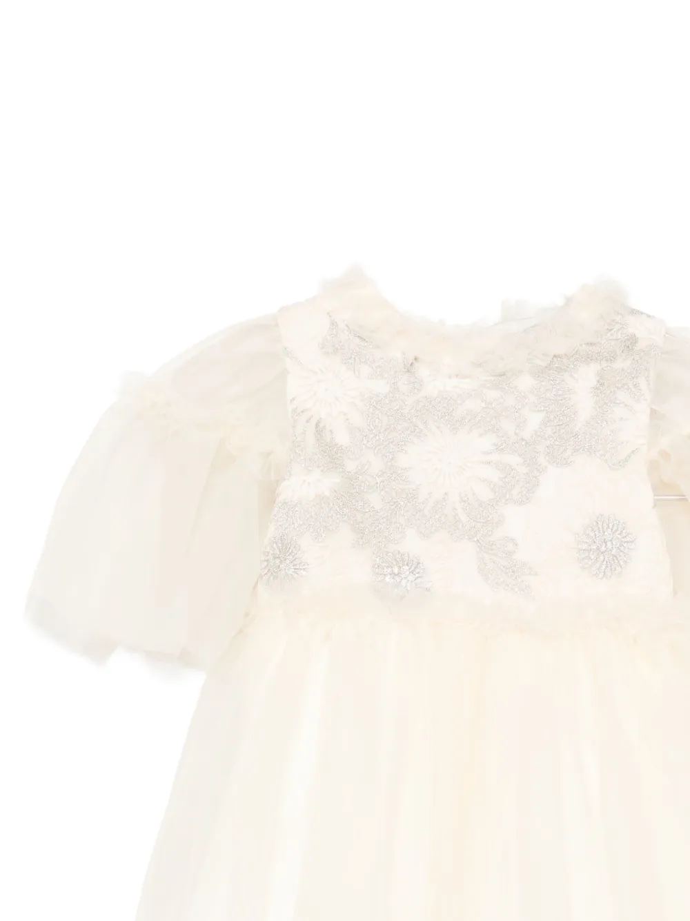 Patachou Jurk met geborduurde bloemen Beige