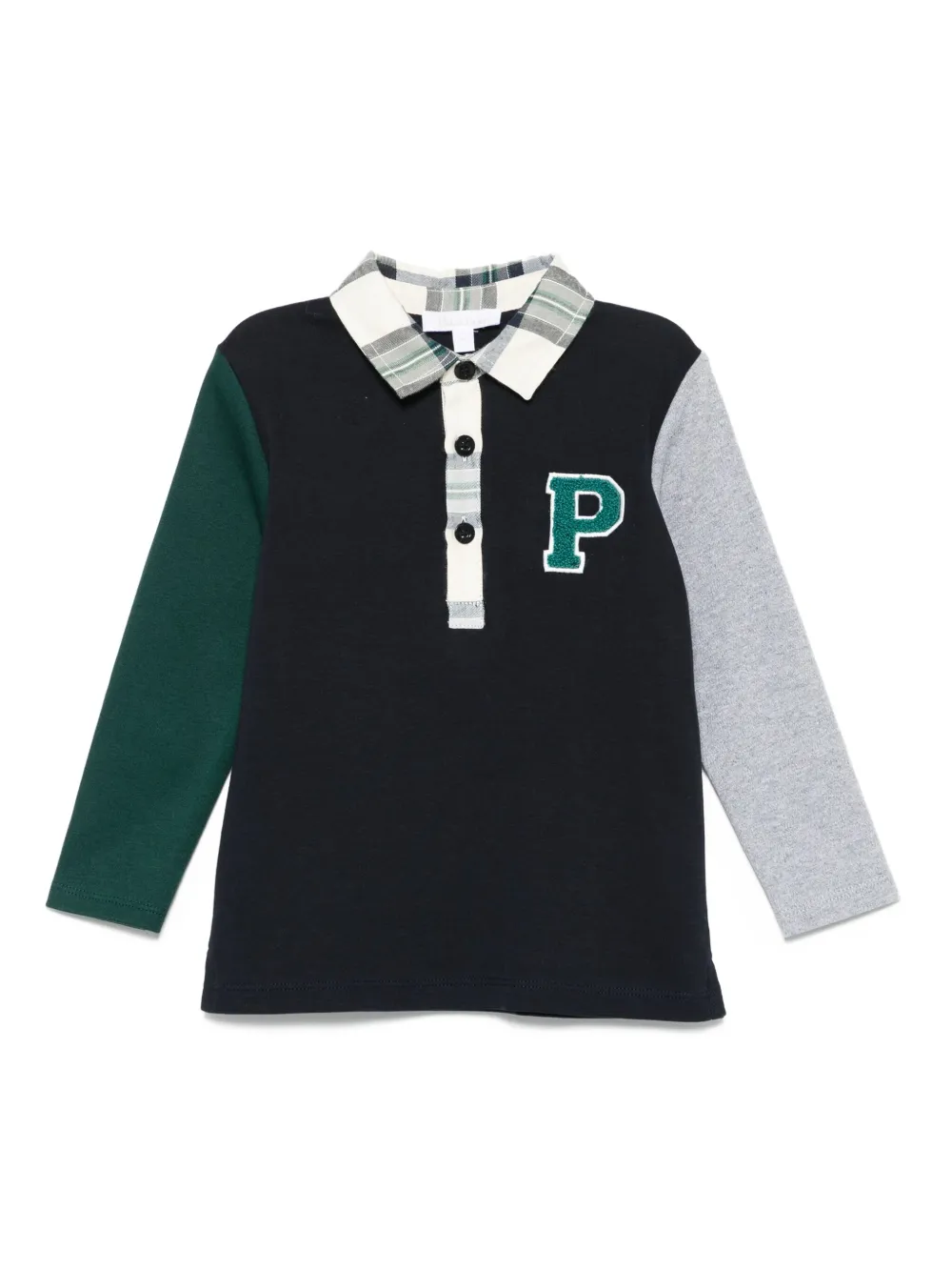 Patachou Long-sleeve Cotton Polo Shirt In Black